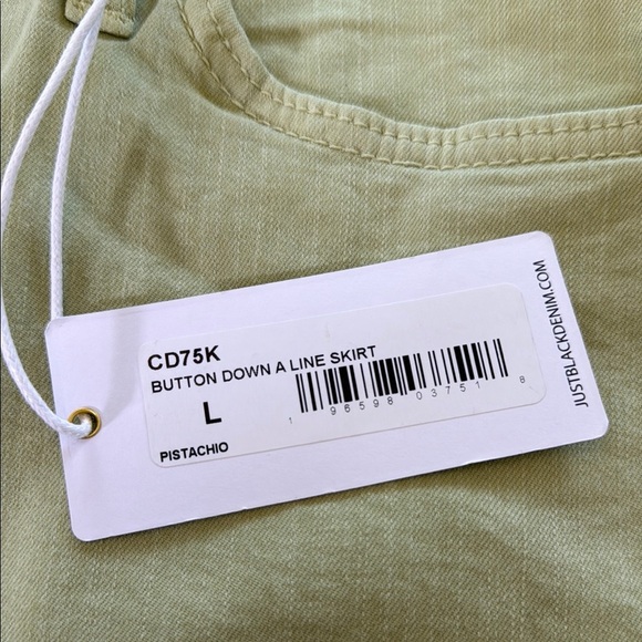 Just Black Denim Button Down A Line Skirt Size Large - Picture 3 of 12